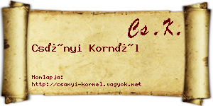 Csányi Kornél névjegykártya