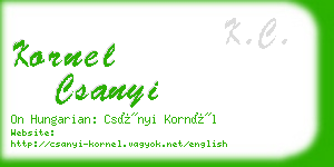 kornel csanyi business card